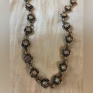 Premier Designs Floral Link Choker Necklace‎ w/ Crystals